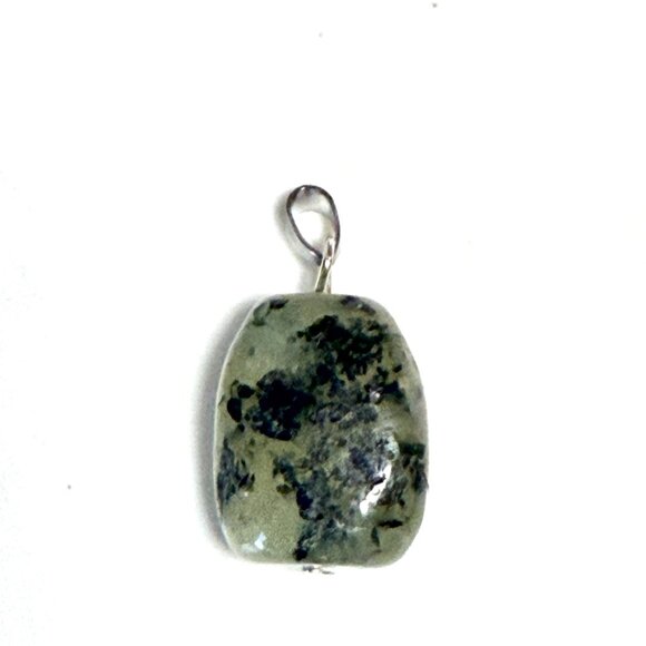 2/$20, Genuine Green Prehnite Pendant, Large Natural Tumbled Gemstone Pendant - Picture 7 of 13
